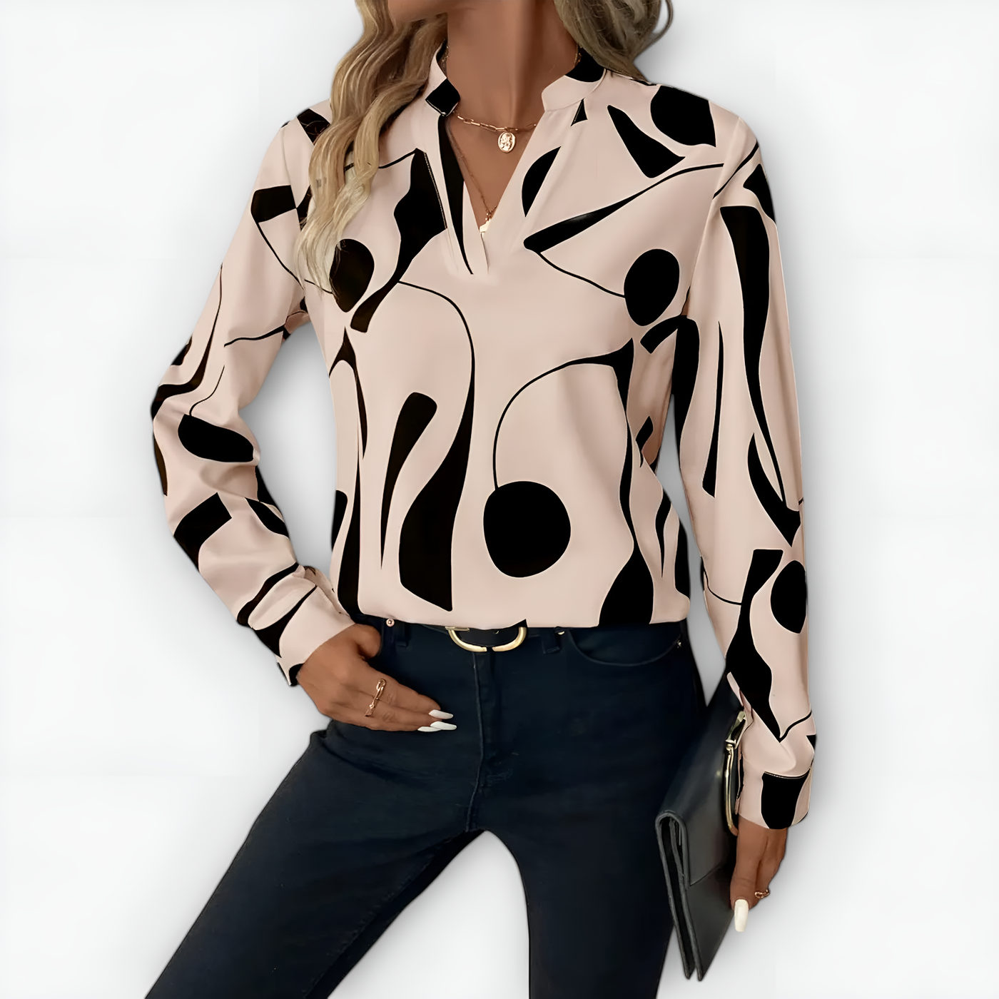 Cynthia - Elegant Blouse with Pattern