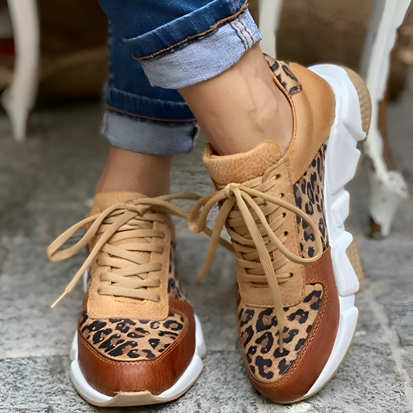 Quinn - Comfortable Leopard Sneakers