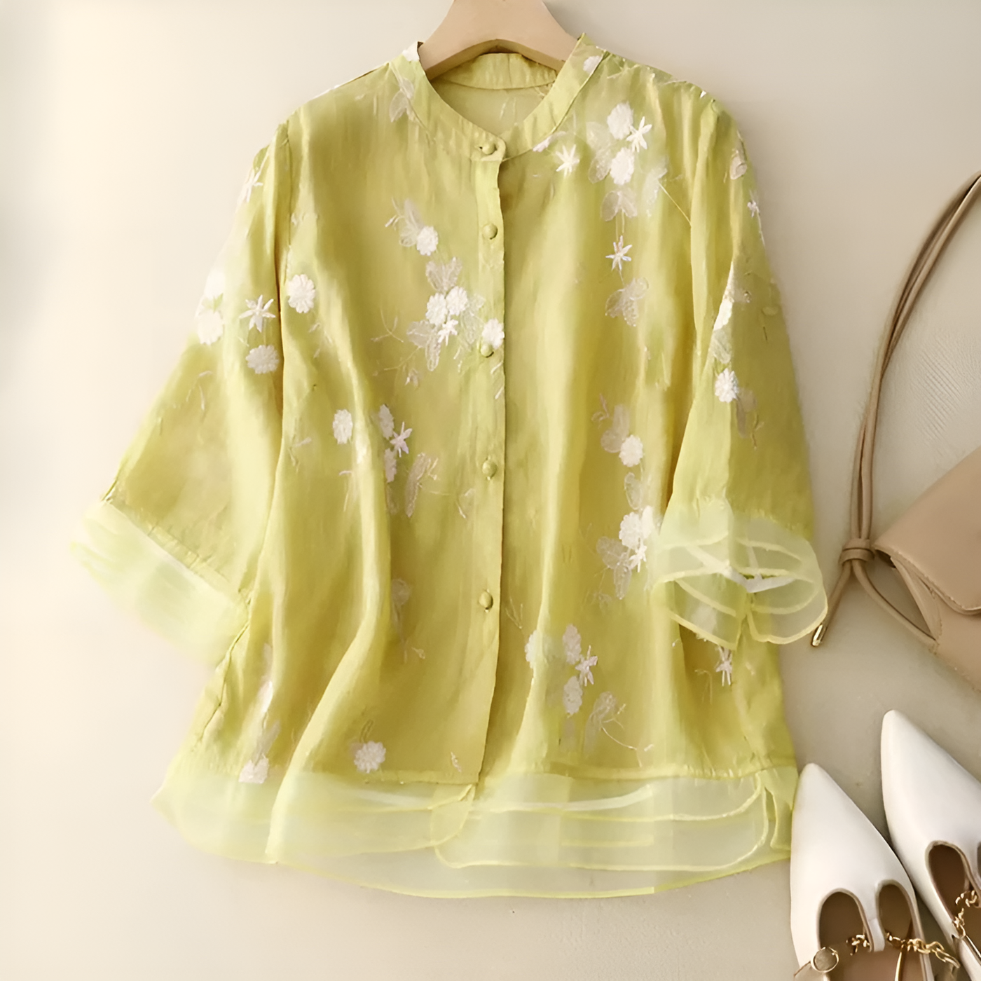 Maria – Embroidered Sheer Blouse