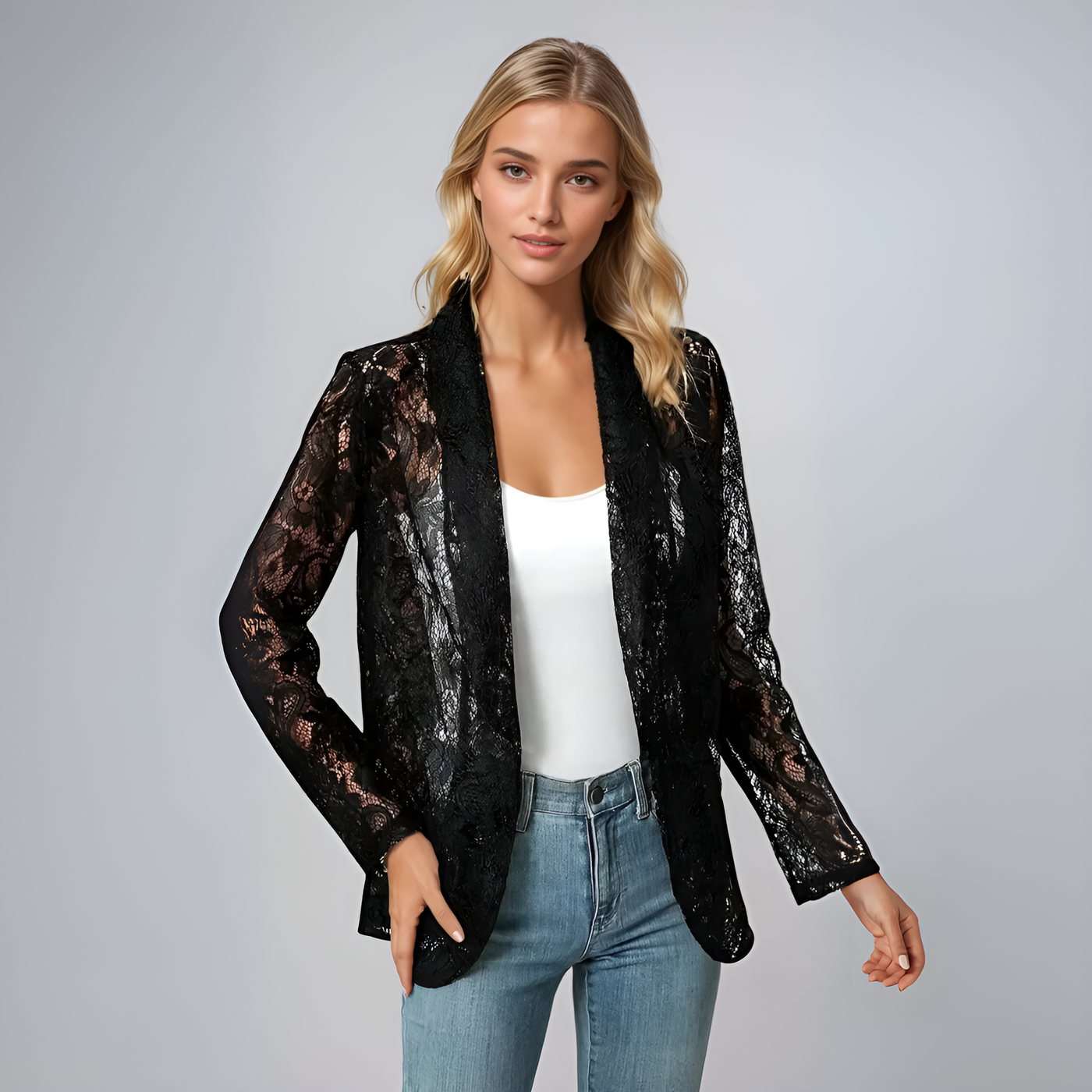 Linda - Elegant Lace Blazer