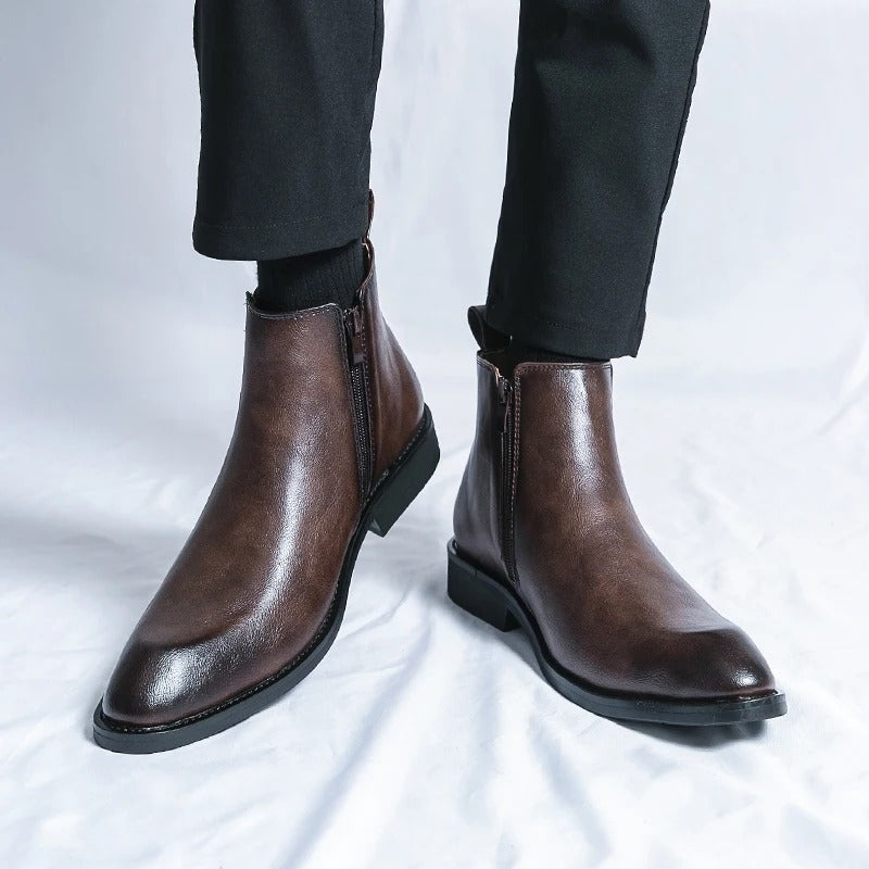 Eugene - Elegant Leather Chelsea Boots with Zipper