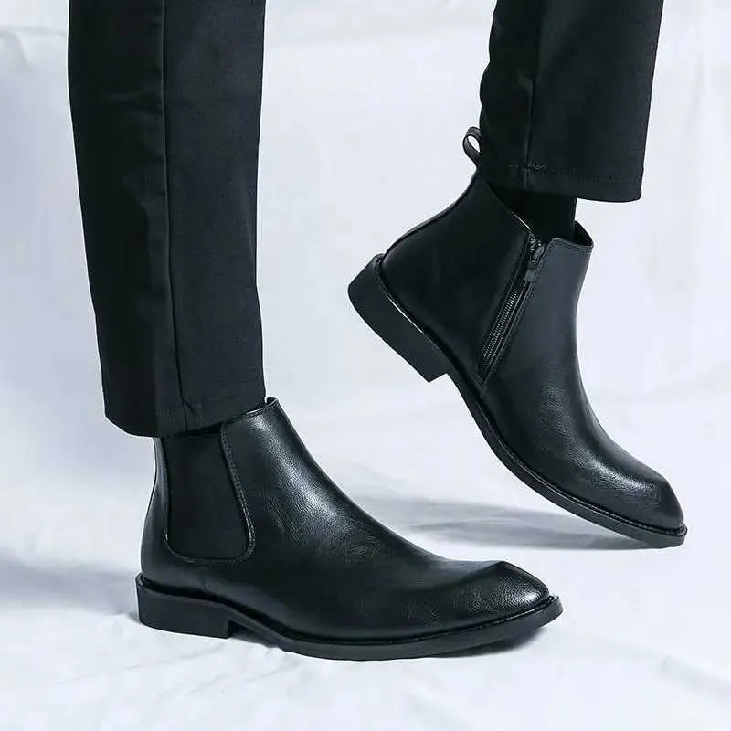 Eugene - Elegant Leather Chelsea Boots with Zipper