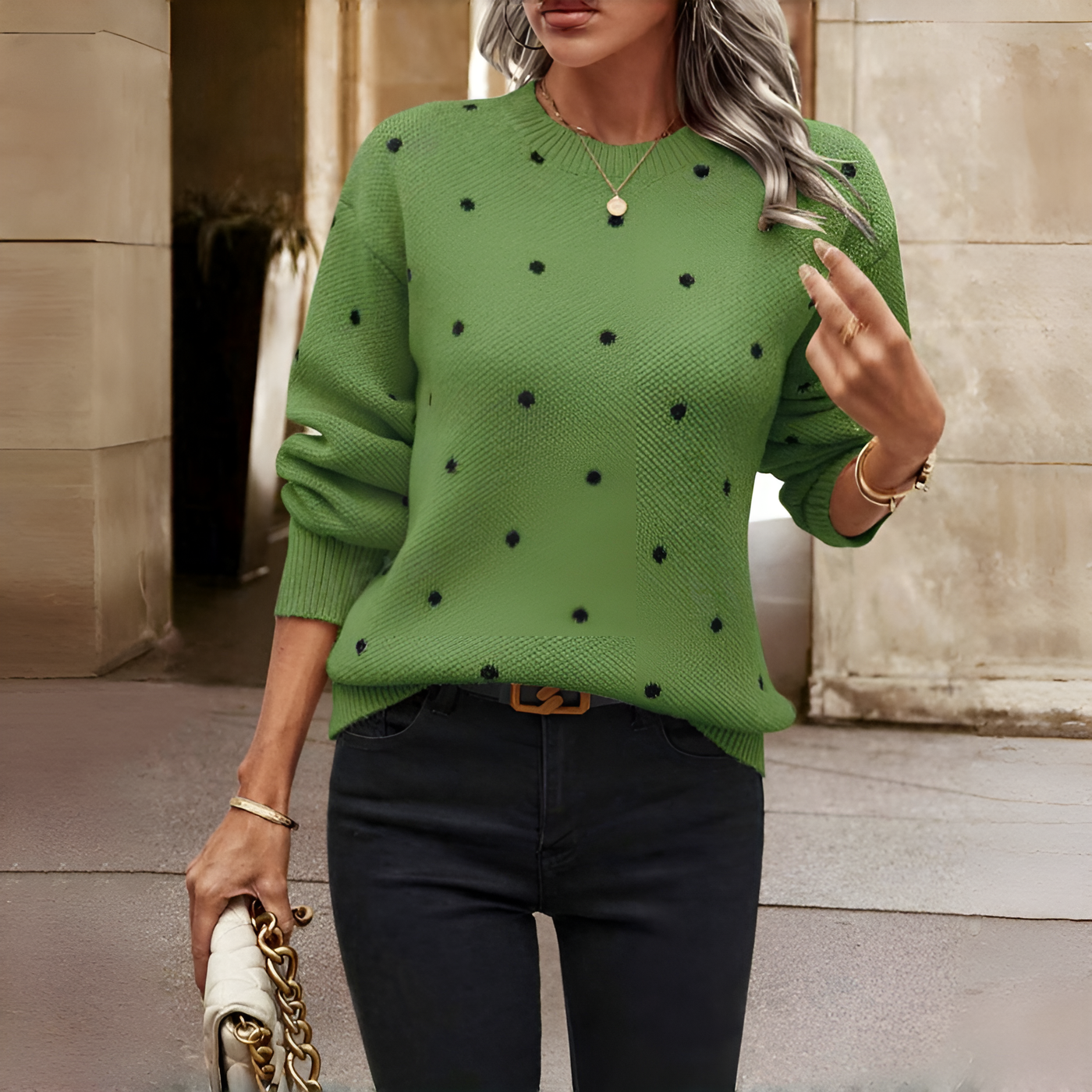 Bernice - Polka Dot Knitted Sweater