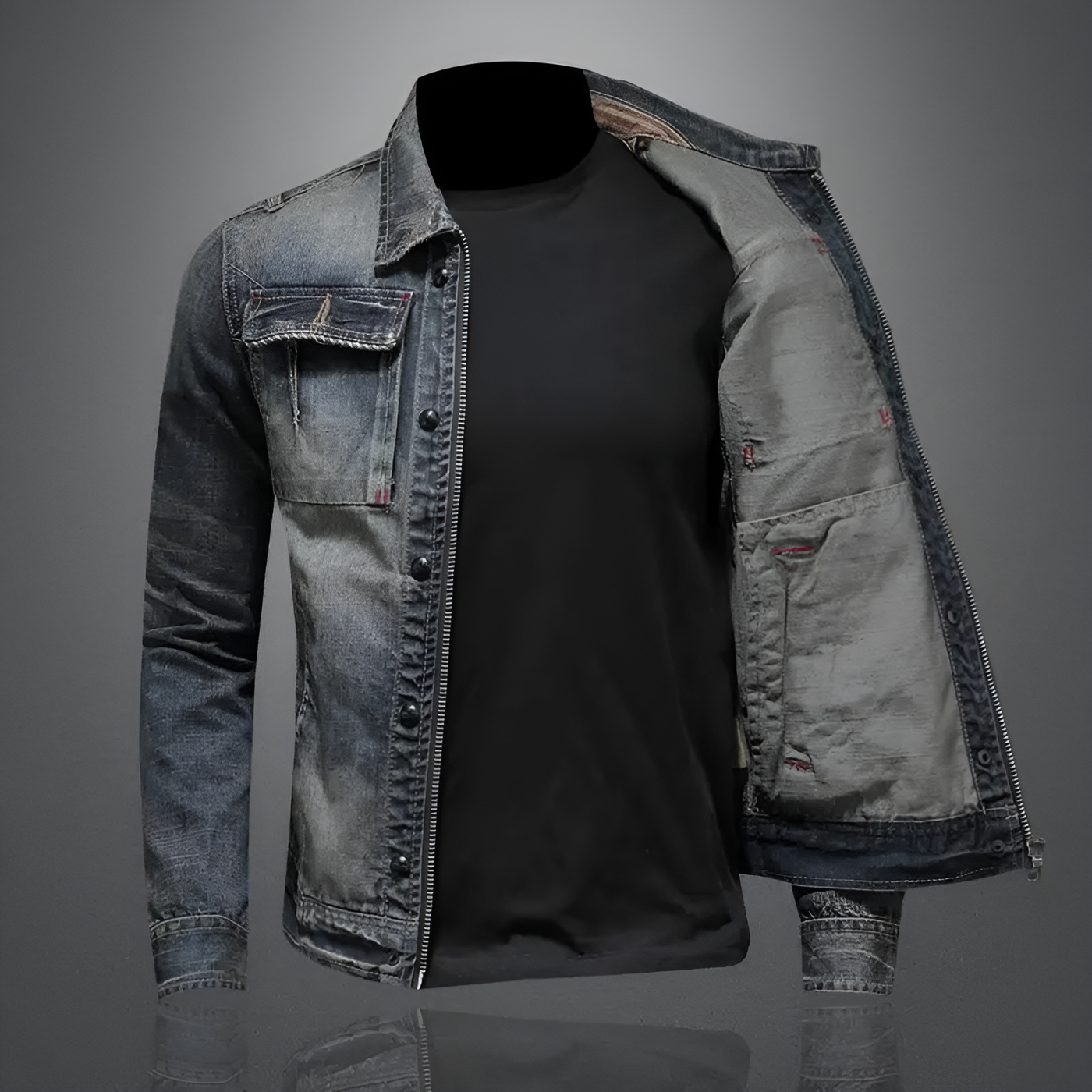 Justin– Denim Jacket with Zipper