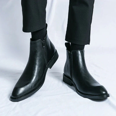 Eugene - Elegant Leather Chelsea Boots with Zipper