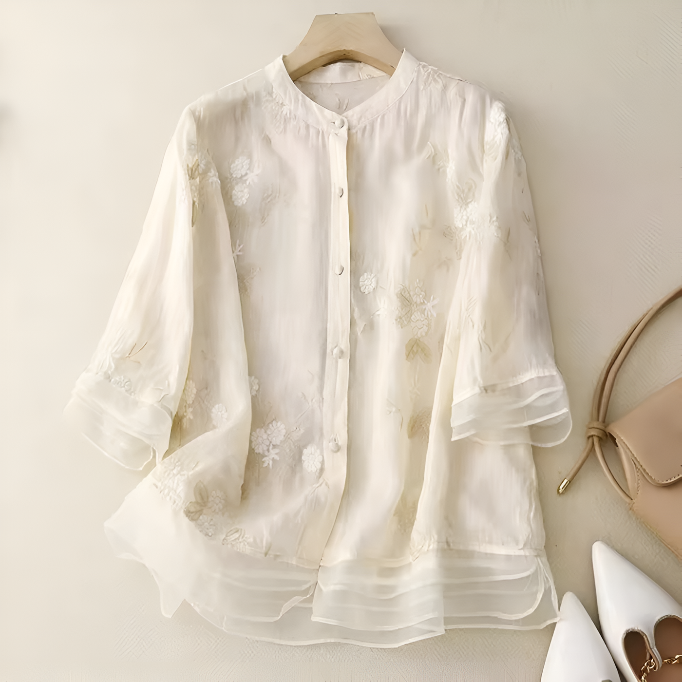 Maria – Embroidered Sheer Blouse