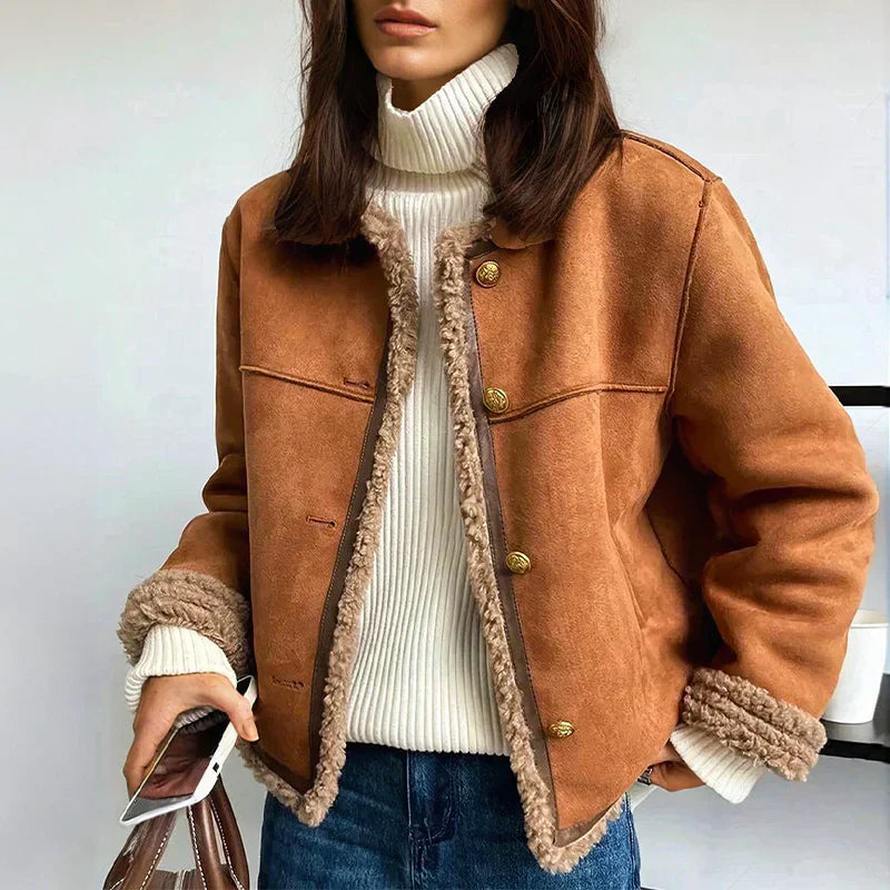 Amanda - Shearling Button Jacket