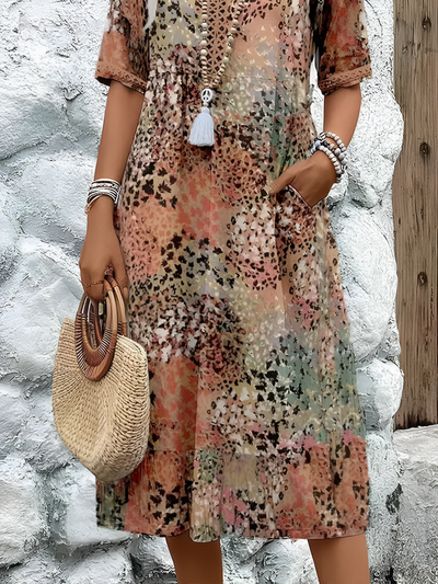 Annie - Elegant Floral Midi Dress