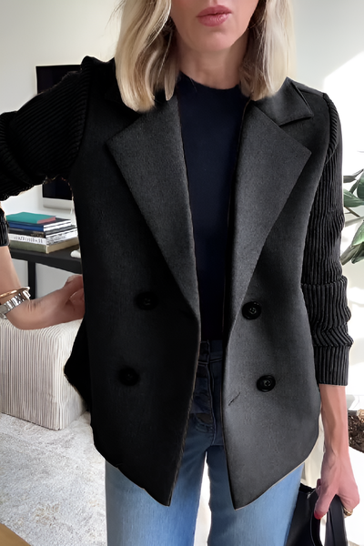 Helen - Elegant Knit-Sleeve Blazer