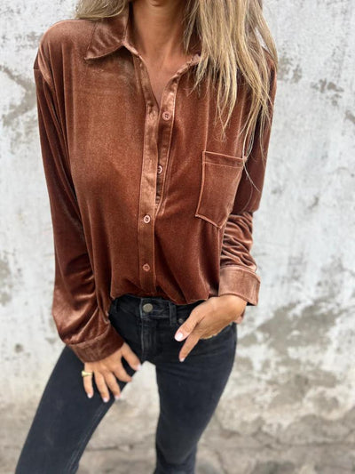 Sharon - Elegant Velvet Blouse