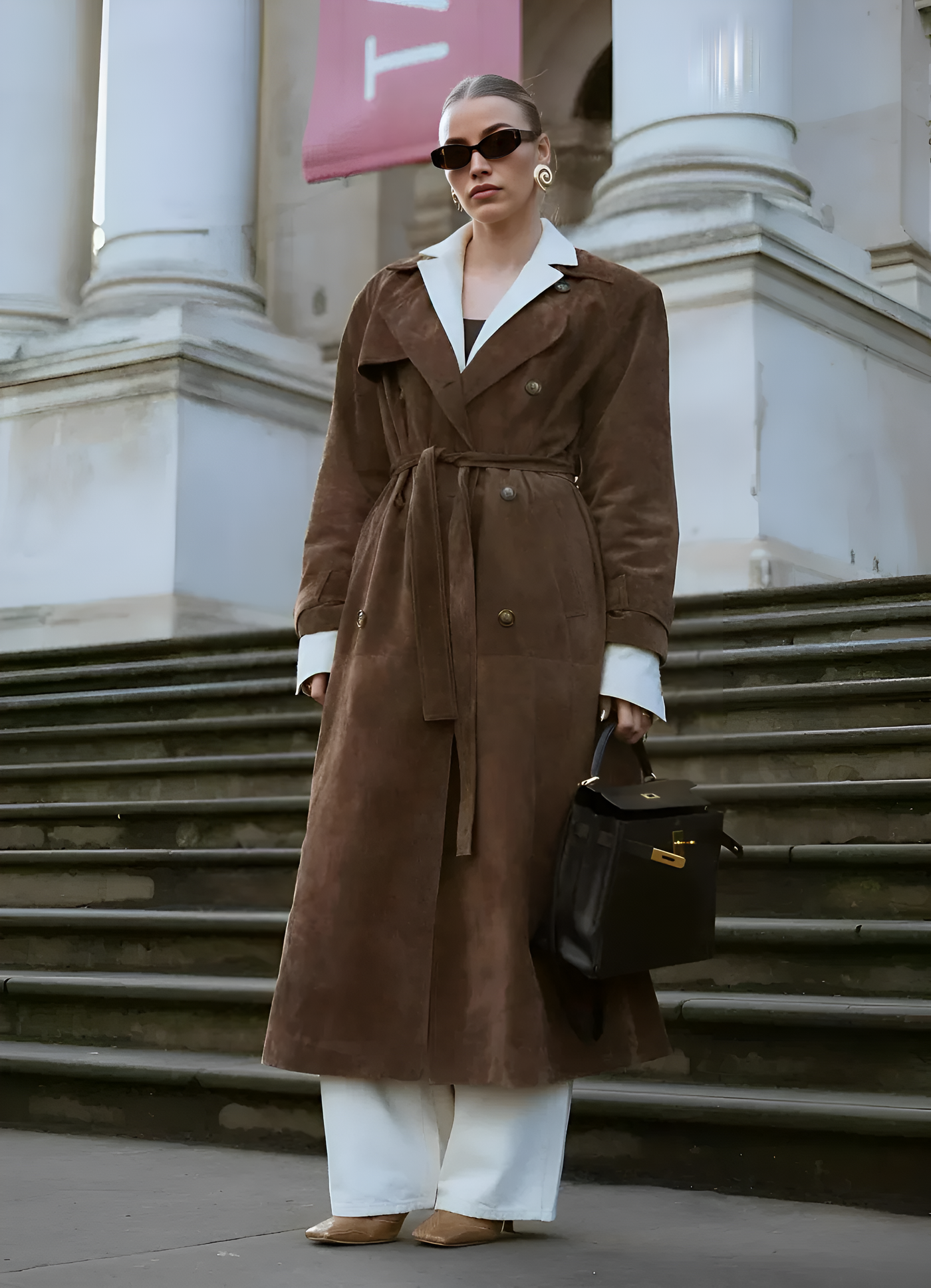 Mary – Suede Trench Coat